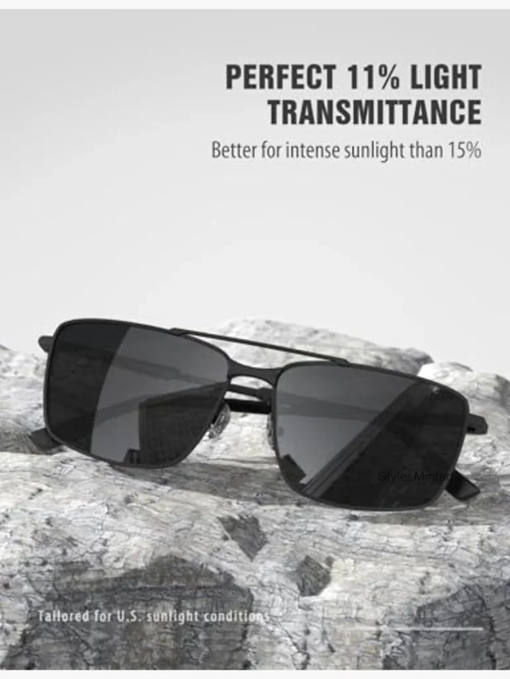 Polarized Aviator Sunglasses UV400 Rectangle Retro Square Unisex